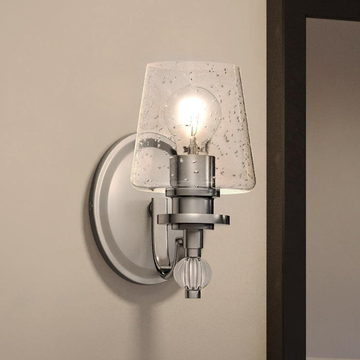 UQL3870 Posh Wall Sconce 9.5''H x 5''W, Polished Nickel Finish, Southhampton Collection