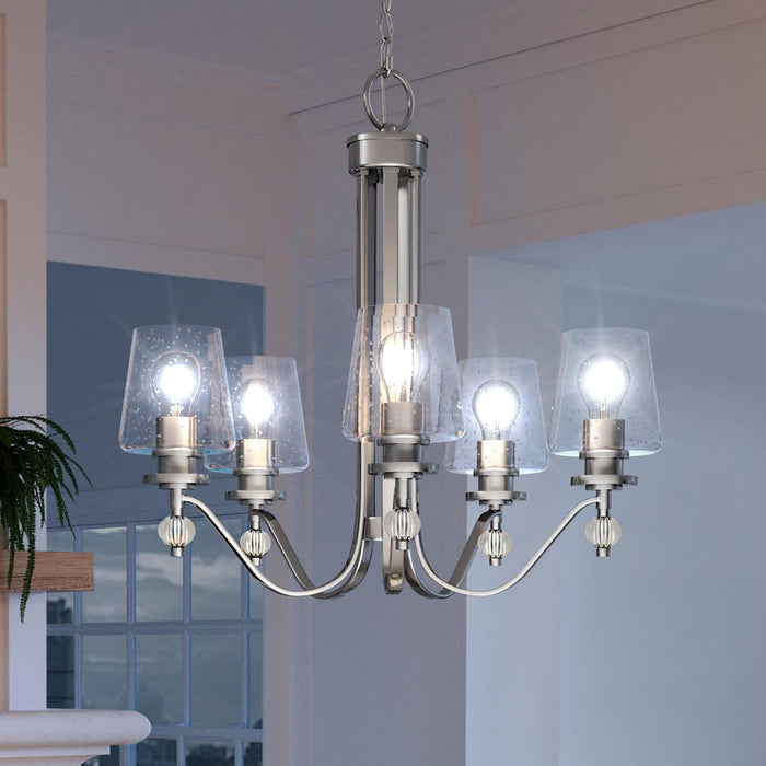 UQL3876 Posh Chandelier 23''H x 26''W, Polished Nickel Finish, Southhampton Collection