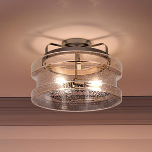An Urban Ambiance UQL3971 Modern Farmhouse Ceiling 10.5''H x 14''W light with a glass shade from the Wrexham Collection, featuring a unique design and