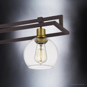 A unique lighting fixture: UQL4030 Utilitarian Chandelier 10''H x 40''W, Black Bronze Finish, Preston Collection by Urban Ambiance.