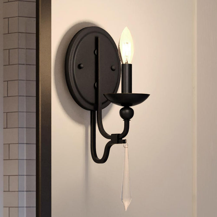 UQL4075 Traditional Wall Sconce 14.5''H x 5''W, Parisian Bronze Finish, Ayr Collection
