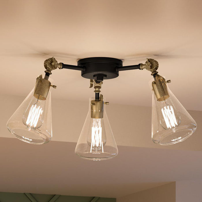 UQL4100 Industrial Chic Ceiling 10.25''H x 17.5''W, Estate Bronze Finish, Stirling Collection
