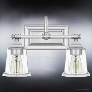 A stunning Urban Ambiance luxury lighting fixture from the Edinburgh Collection, featuring clear glass shades and a polished chrome finish.
