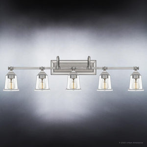 A UQL4123 Traditional Bath Fixture 10.75''H x 41.75''W, Brushed Nickel Finish, Edinburgh Collection lighting fixture from Urban Ambiance.