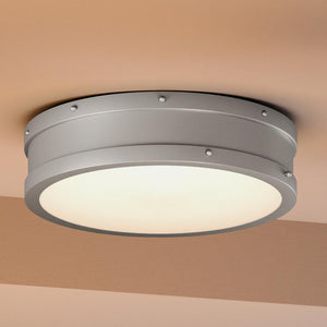 A unique Urban Ambiance UQL4171 Craftsman Ceiling 3.5''H x 12.75''W light fixture from the Spalding Collection with a round shape and a rustic