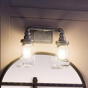 Urban Ambiance UQL4341 Industrial Chic Bath Fixture 11''H x 14''W, Galvanized Steel Finish, Dallas Collection lighting fixture.