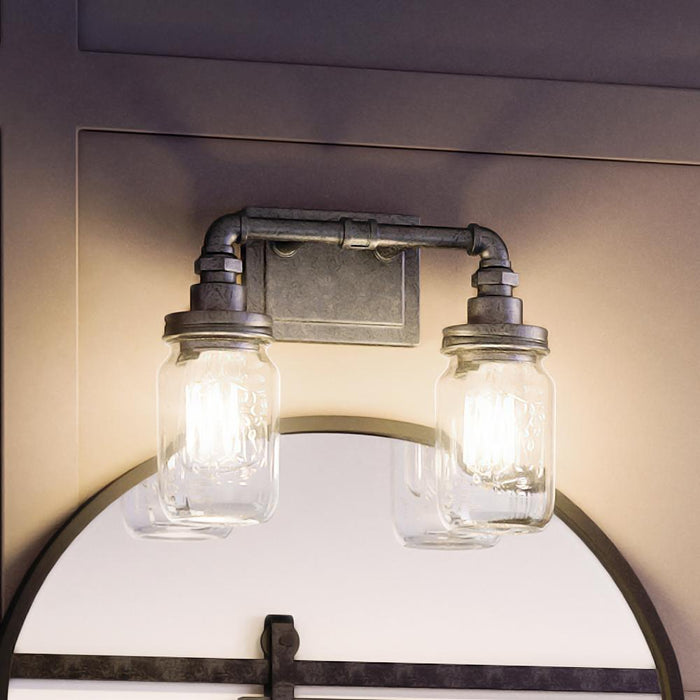 UQL4341 Industrial Chic Bath Fixture 11''H x 14''W, Galvanized Steel Finish, Dallas Collection