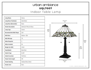 Urban Ambiance - Table Lamp - UQL7007 Posh Indoor Table Lamp, 23''H x 14''W x 14''D, Matte Black Finish, Harrow Collection -