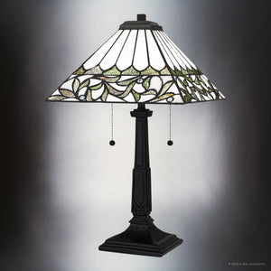 Urban Ambiance - Table Lamp - UQL7007 Posh Indoor Table Lamp, 23''H x 14''W x 14''D, Matte Black Finish, Harrow Collection -