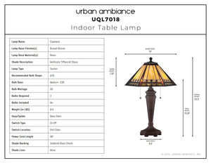 Urban Ambiance - Table Lamp - UQL7018 Mediterranean Indoor Table Lamp, 23.5''H x 16''W x 16''D, Russet Bronze Finish, Copeland Collection -