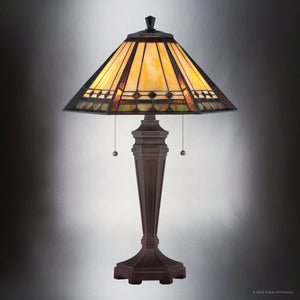 Urban Ambiance - Table Lamp - UQL7018 Mediterranean Indoor Table Lamp, 23.5''H x 16''W x 16''D, Russet Bronze Finish, Copeland Collection -