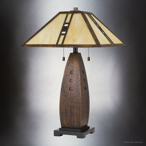 Urban Ambiance - Table Lamp - UQL7023 American Bungalow Indoor Table Lamp, 26.5''H x 17''W x 17''D, Burnt Sienna Finish, Dales Collection -