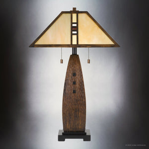 Urban Ambiance - Table Lamp - UQL7023 American Bungalow Indoor Table Lamp, 26.5''H x 17''W x 17''D, Burnt Sienna Finish, Dales Collection -