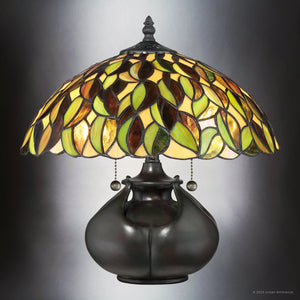 Urban Ambiance - Table Lamp - UQL7025 Natural Indoor Table Lamp, 14.5''H x 14''W x 14''D, Valiant Bronze Finish, Repton Collection -