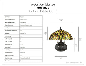 Urban Ambiance - Table Lamp - UQL7025 Natural Indoor Table Lamp, 14.5''H x 14''W x 14''D, Valiant Bronze Finish, Repton Collection -