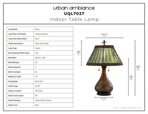 Urban Ambiance - Table Lamp - UQL7027 Mediterranean Indoor Table Lamp, 25''H x 17.5''W x 17.5''D, Leathered Sienna Finish, Devon Collection -