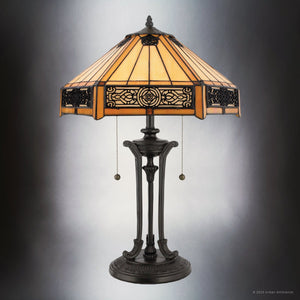 Urban Ambiance - Table Lamp - UQL7028 Western Indoor Table Lamp, 23''H x 16''W x 16''D, Vintage Bronze Finish, Teignbridge Collection -