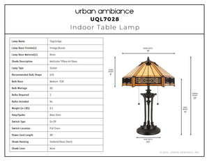 Urban Ambiance - Table Lamp - UQL7028 Western Indoor Table Lamp, 23''H x 16''W x 16''D, Vintage Bronze Finish, Teignbridge Collection -