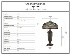 Urban Ambiance - Table Lamp - UQL7032 Old World Indoor Table Lamp, 26''H x 15.5''W x 15.5''D, Bronze Finish, Basildon Collection -