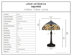 Urban Ambiance - Table Lamp - UQL7033 Rustic Indoor Table Lamp, 22.75''H x 16''W x 16''D, Vintage Bronze Finish, Maldon Collection -