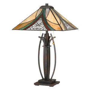 Urban Ambiance - Table Lamp - UQL7035 American Bungalow Indoor Table Lamp, 24.75''H x 16''W x 16''D, Valiant Bronze Finish, Smithfield Collection -