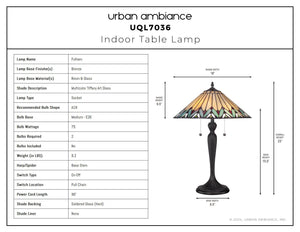 Urban Ambiance - Table Lamp - UQL7036 Craftsman Indoor Table Lamp, 23''H x 16''W x 16''D, Bronze Finish, Fulham Collection -