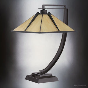 Urban Ambiance - Table Lamp - UQL7037 American Bungalow Indoor Table Lamp, 21''H x 13''W x 15''D, Western Bronze Finish, Vauxhall Collection -