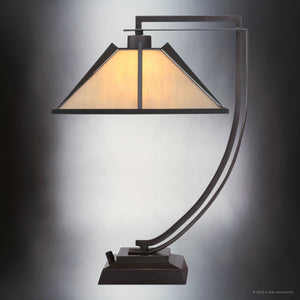 Urban Ambiance - Table Lamp - UQL7037 American Bungalow Indoor Table Lamp, 21''H x 13''W x 15''D, Western Bronze Finish, Vauxhall Collection -