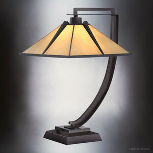 Urban Ambiance - Table Lamp - UQL7037 American Bungalow Indoor Table Lamp, 21''H x 13''W x 15''D, Western Bronze Finish, Vauxhall Collection -