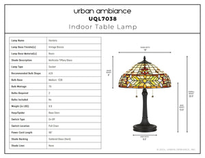 Urban Ambiance - Table Lamp - UQL7038 Natural Indoor Table Lamp, 22.5''H x 16''W x 16''D, Vintage Bronze Finish, Hamlets Collection -