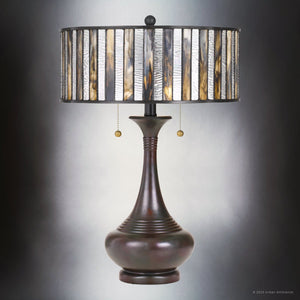 Urban Ambiance - Table Lamp - UQL7039 Tuscan Indoor Table Lamp, 21.5''H x 15''W x 15''D, Valiant Bronze Finish, Battersea Collection -