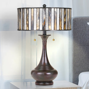 Urban Ambiance - Table Lamp - UQL7039 Tuscan Indoor Table Lamp, 21.5''H x 15''W x 15''D, Valiant Bronze Finish, Battersea Collection -