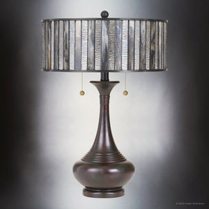 Urban Ambiance - Table Lamp - UQL7039 Tuscan Indoor Table Lamp, 21.5''H x 15''W x 15''D, Valiant Bronze Finish, Battersea Collection -