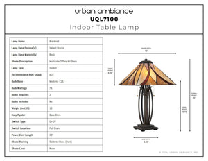 Urban Ambiance - Table Lamp - UQL7100 Mediterranean Indoor Table Lamp, 25''H x 15.5''W x 15.5''D, Valiant Bronze Finish, Bracknell Collection -