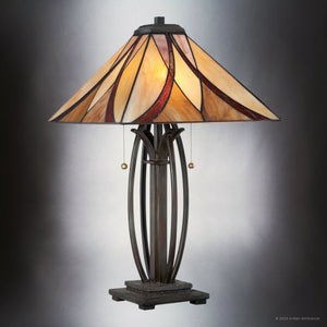 Urban Ambiance - Table Lamp - UQL7100 Mediterranean Indoor Table Lamp, 25''H x 15.5''W x 15.5''D, Valiant Bronze Finish, Bracknell Collection -