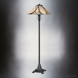 Urban Ambiance - Floor Lamp - UQL7101 Mediterranean Indoor Floor Lamp, 60''H x 17''W x 17''D, Valiant Bronze Finish, Bracknell Collection -