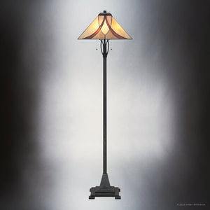 Urban Ambiance - Floor Lamp - UQL7101 Mediterranean Indoor Floor Lamp, 60''H x 17''W x 17''D, Valiant Bronze Finish, Bracknell Collection -