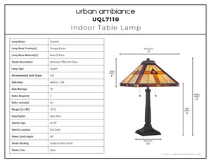 Urban Ambiance - Table Lamp - UQL7110 Rustic Indoor Table Lamp, 23''H x 14''W x 14''D, Vintage Bronze Finish, Cheshire Collection -