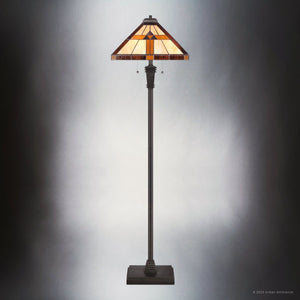 Urban Ambiance - Floor Lamp - UQL7111 Rustic Indoor Floor Lamp, 60''H x 16.75''W x 16.75''D, Vintage Bronze Finish, Cheshire Collection -