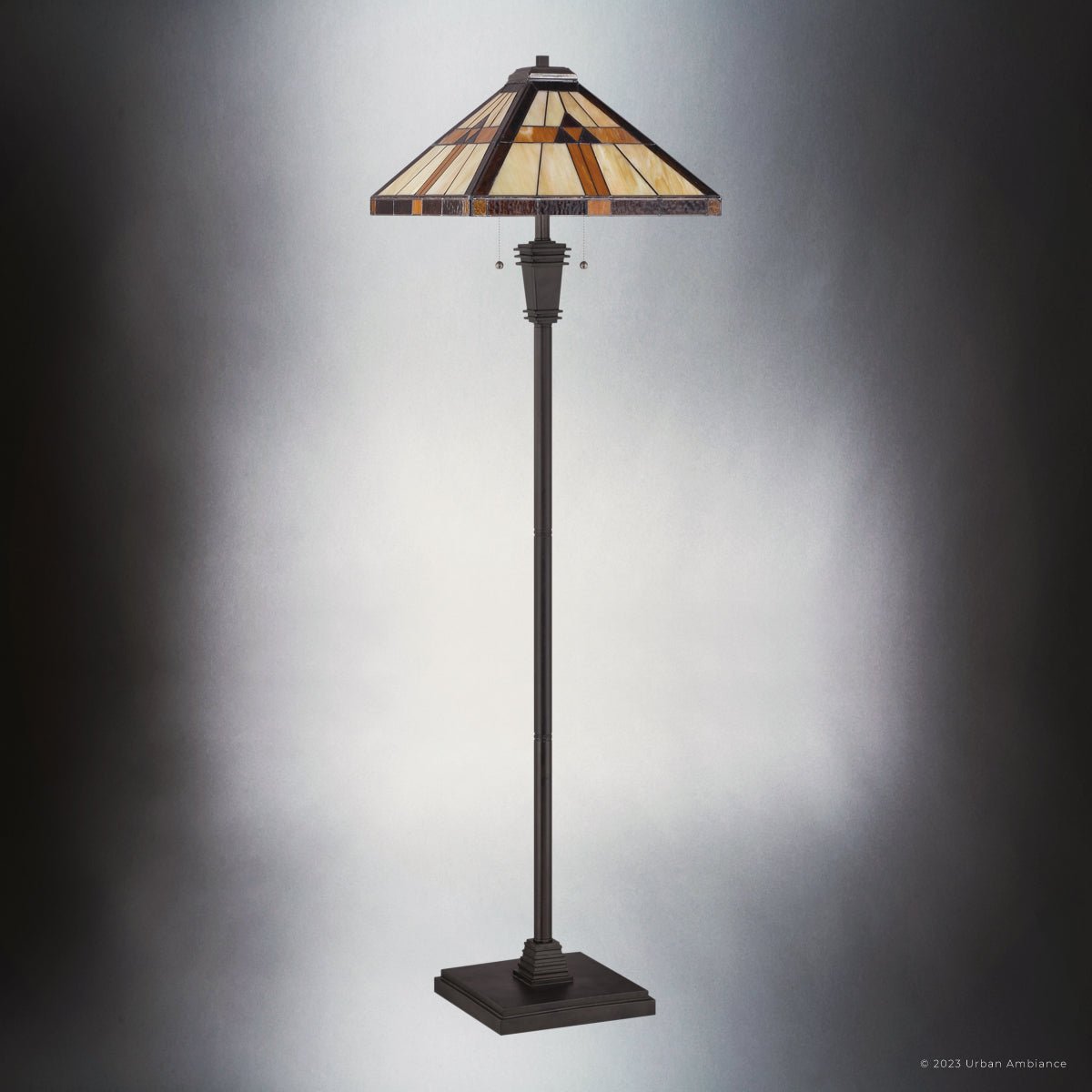 Luxury Rustic Tiffany Floor Lamp Vintage Bronze UQL7111 Floor Lamps by Urban Ambiance