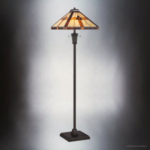 Urban Ambiance - Floor Lamp - UQL7111 Rustic Indoor Floor Lamp, 60''H x 16.75''W x 16.75''D, Vintage Bronze Finish, Cheshire Collection -