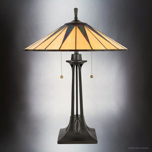 Urban Ambiance - Table Lamp - UQL7120 Craftsman Indoor Table Lamp, 24.5''H x 19''W x 19''D, Vintage Bronze Finish, Tameside Collection -