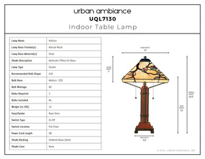 Urban Ambiance - Table Lamp - UQL7130 Natural Indoor Table Lamp, 23.5''H x 14''W x 14''D, Natural Wood Finish, Helston Collection -