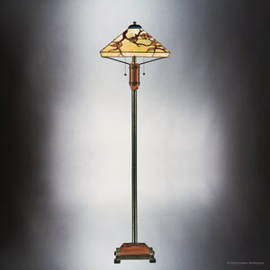 Urban Ambiance - Floor Lamp - UQL7131 Natural Indoor Floor Lamp, 61''H x 17''W x 17''D, Natural Wood Finish, Helston Collection -