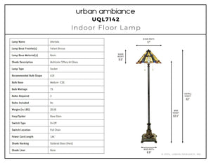 Urban Ambiance - Floor Lamp - UQL7142 Natural Indoor Floor Lamp, 62''H x 17''W x 17''D, Valiant Bronze Finish, Allerdale Collection -