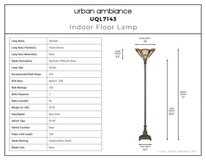 Urban Ambiance - Floor Lamp - UQL7143 Natural Indoor Floor Lamp, 71''H x 16''W x 16''D, Valiant Bronze Finish, Allerdale Collection -
