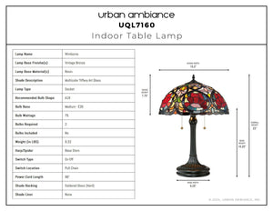 Urban Ambiance - Table Lamp - UQL7160 Tuscan Indoor Table Lamp, 23''H x 15.5''W x 15.5''D, Vintage Bronze Finish, Wimborne Collection -
