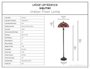 Urban Ambiance - Floor Lamp - UQL7161 Tuscan Indoor Floor Lamp, 62''H x 17.5''W x 17.5''D, Vintage Bronze Finish, Wimborne Collection -