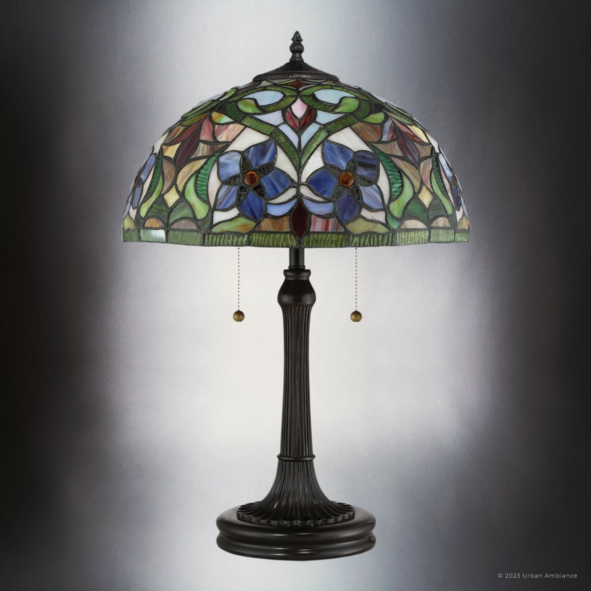 Luxury Natural Tiffany Table Lamp Vintage Bronze UQL7200 Table Lamps by Urban Ambiance
