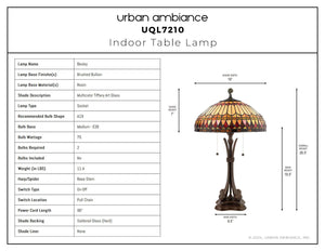 Urban Ambiance - Table Lamp - UQL7210 Mediterranean Indoor Table Lamp, 26.5''H x 16''W x 16''D, Brushed Bullion Finish, Bexley Collection -
